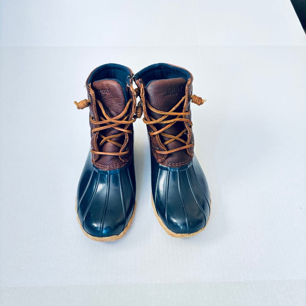 Sperry Women's All Weather Water Resistant Saltwater Duck Boots Dark Brown sz6